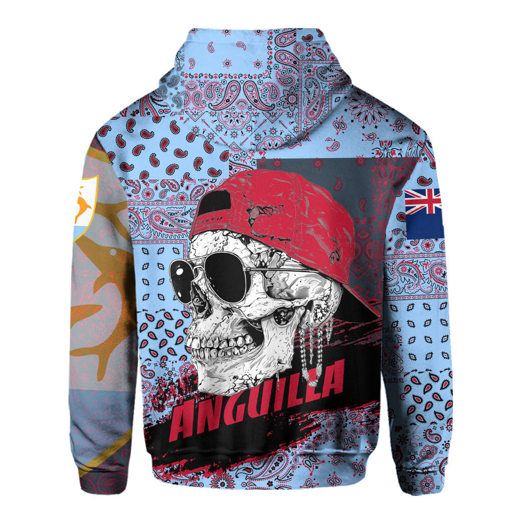 Anguilla Hoodie Paisley Flag And Skull Style 3