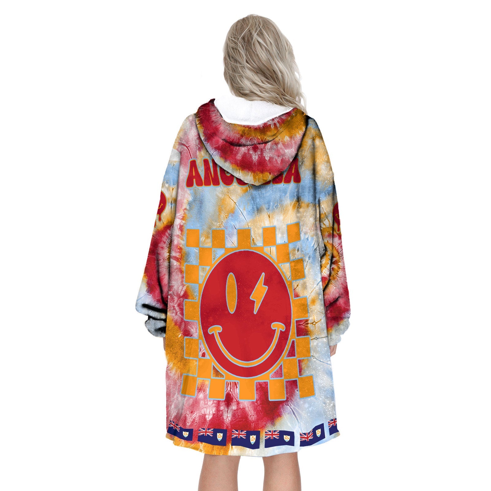 Anguilla Hoodie Blanket Custom Tie Dye Style 3