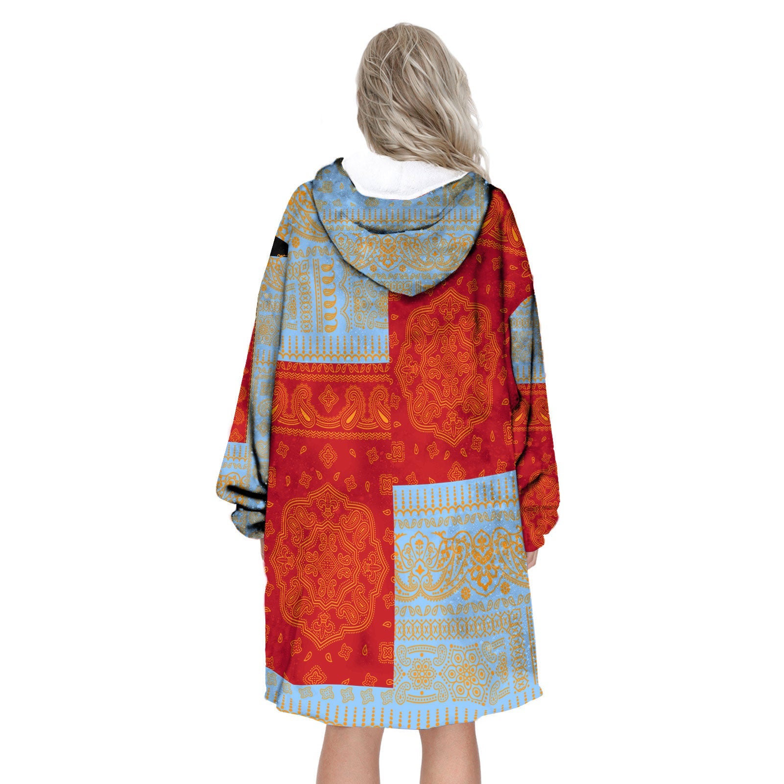 Anguilla Hoodie Blanket Flag And Paisley Basic Style 3