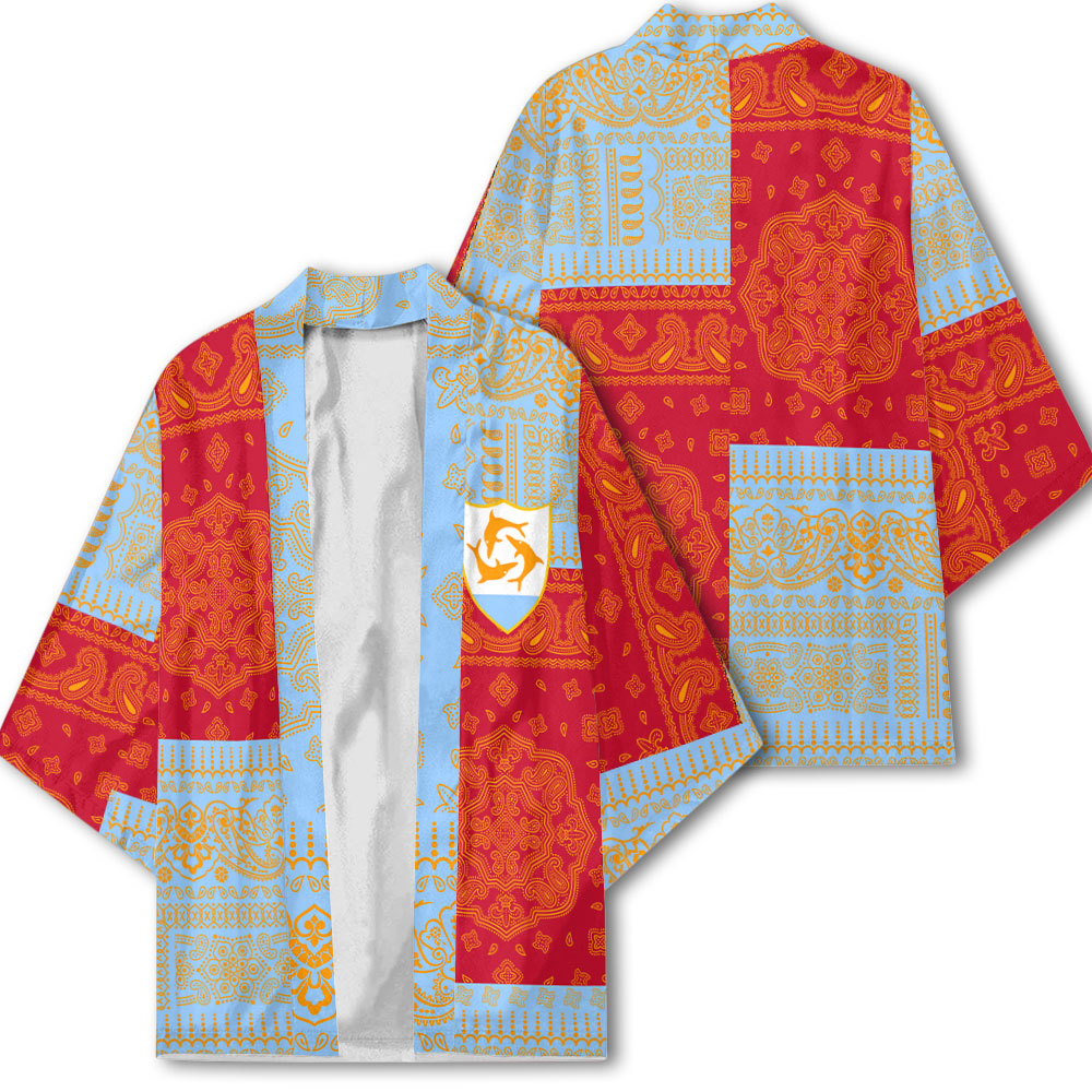 Anguilla Kimono Flag And Paisley Basic Style 1