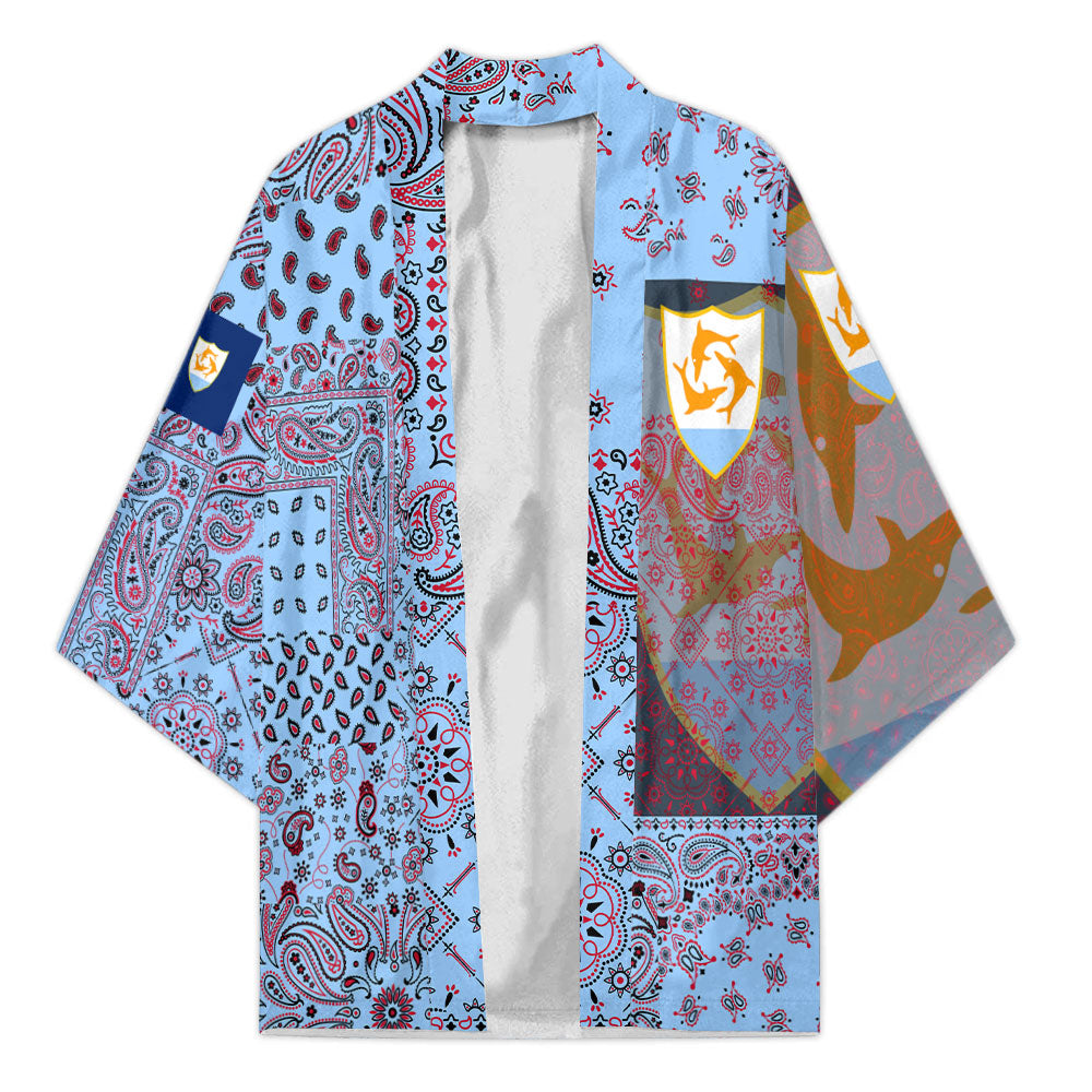 Anguilla Kimono Paisley Flag And Skull Style 1