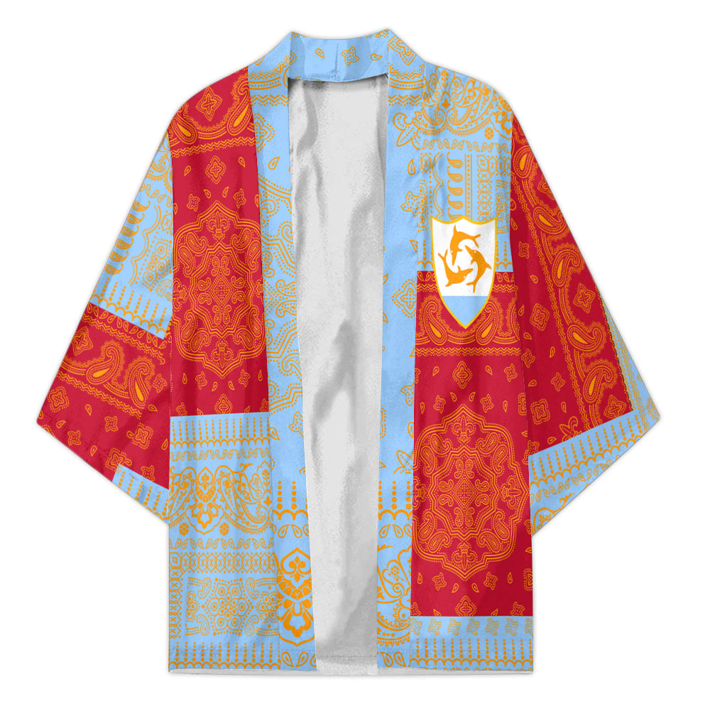 Anguilla Kimono Flag And Paisley Basic Style 2