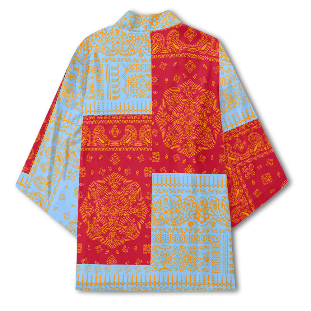 Anguilla Kimono Flag And Paisley Basic Style 3