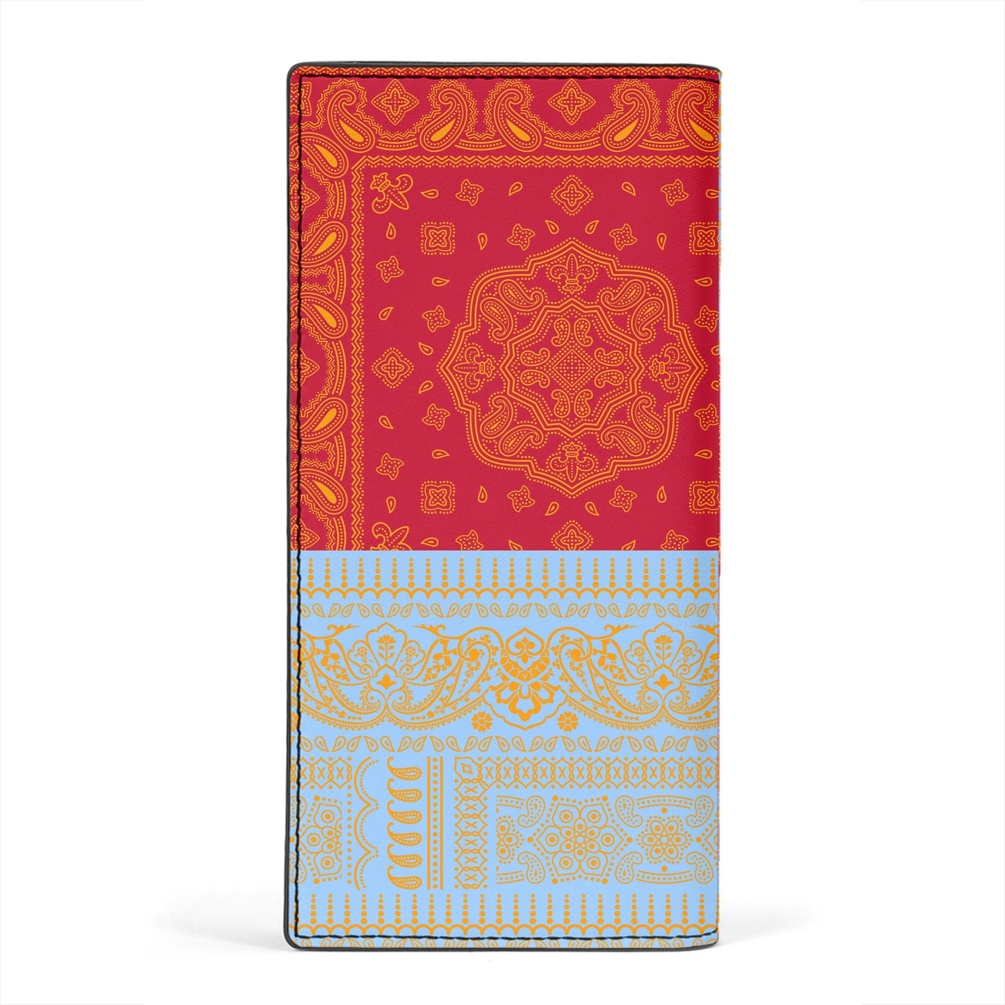 Anguilla Leather Wallet Flag And Paisley Basic Style 2