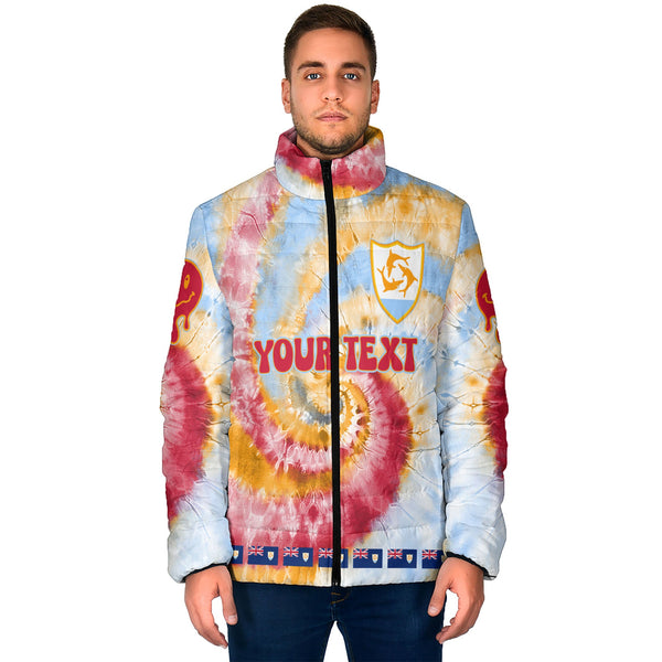 Anguilla Men Padded Jacket Custom Tie Dye Style 1