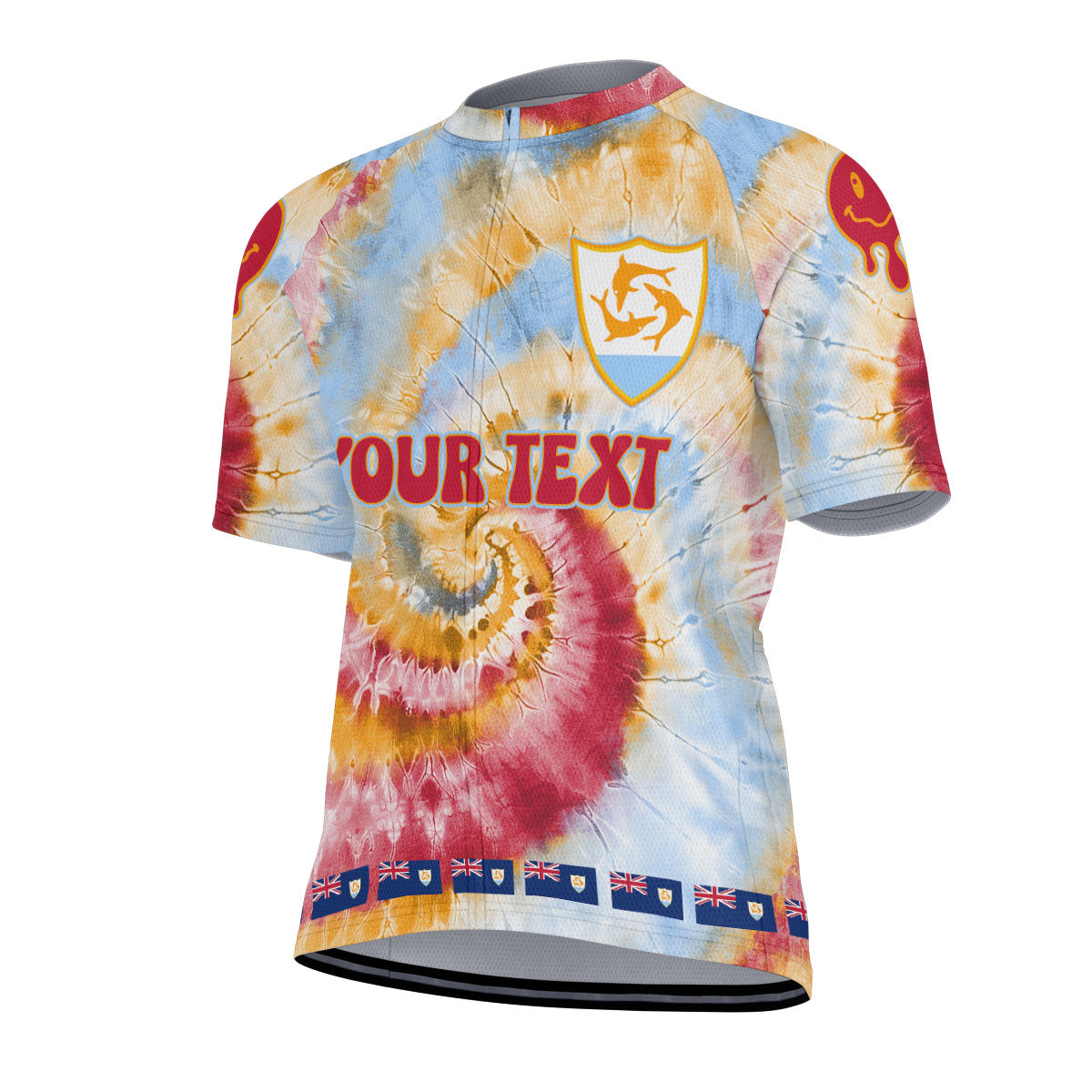 Anguilla Men Cycling Jersey Custom Tie Dye Style 2