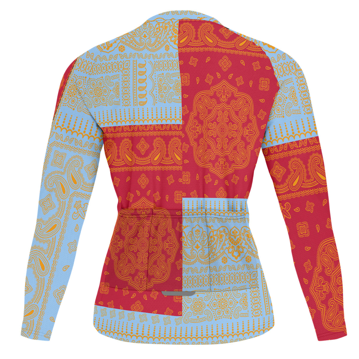 Anguilla Raglan Men Cycling Jersey Long Sleeve Flag And Paisley Basic Style 2