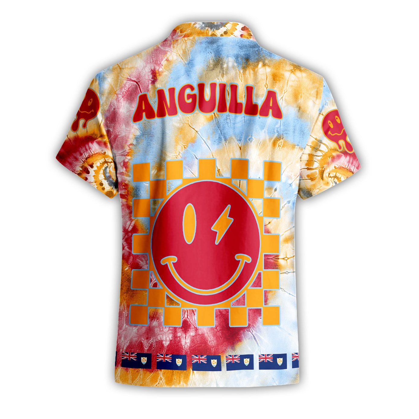 Anguilla Short Sleeve Shirt Custom Tie Dye Style 2