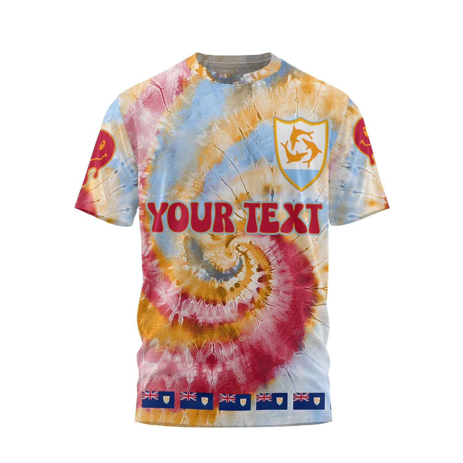 Anguilla T Shirt Custom Tie Dye Style 1