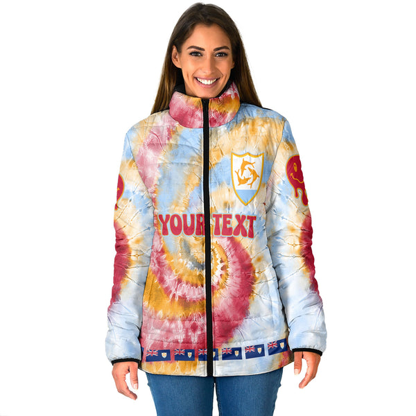 Anguilla Women Padded Jacket Custom Tie Dye Style 1