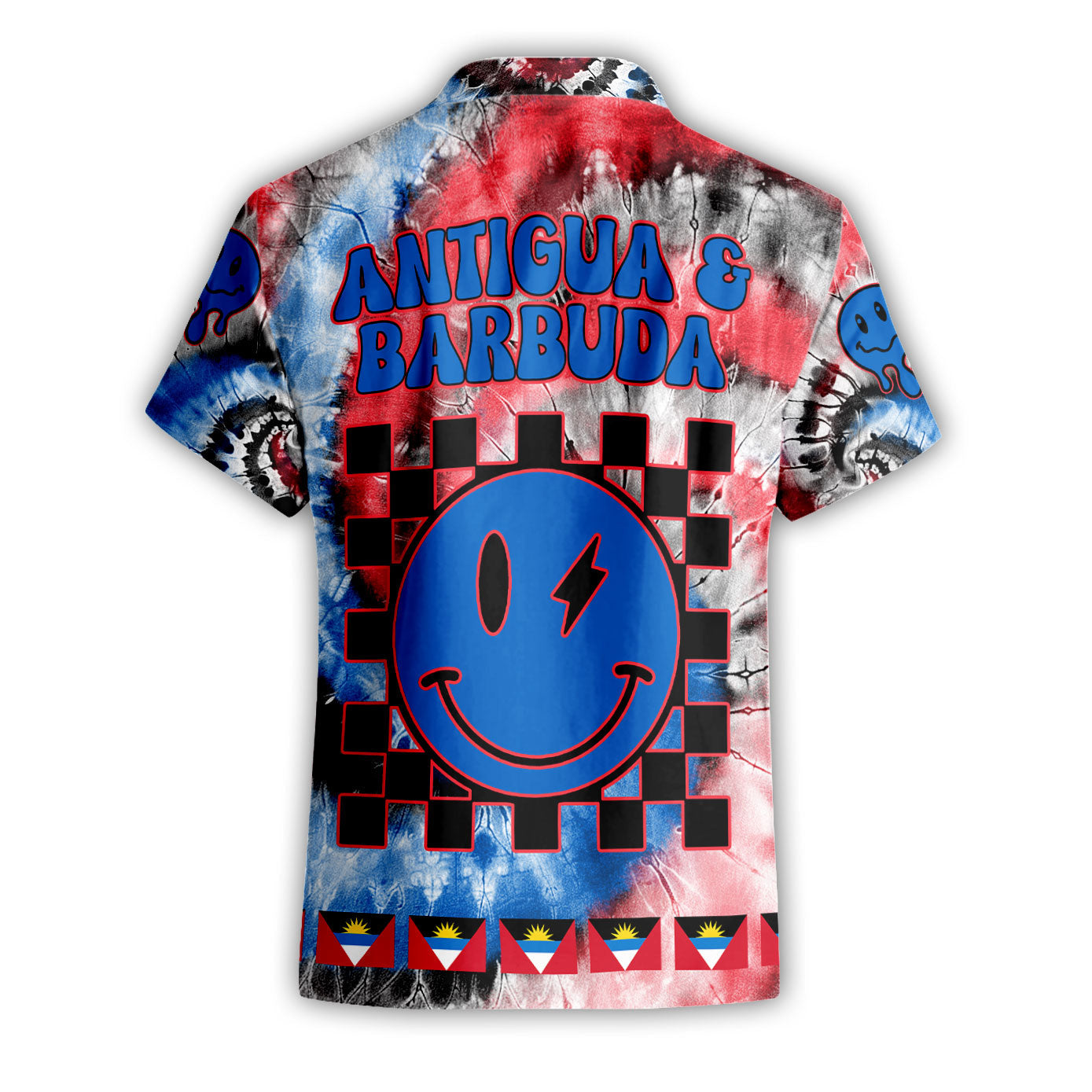 Antigua And Barbuda Short Sleeve Shirt Custom Tie Dye Style 2