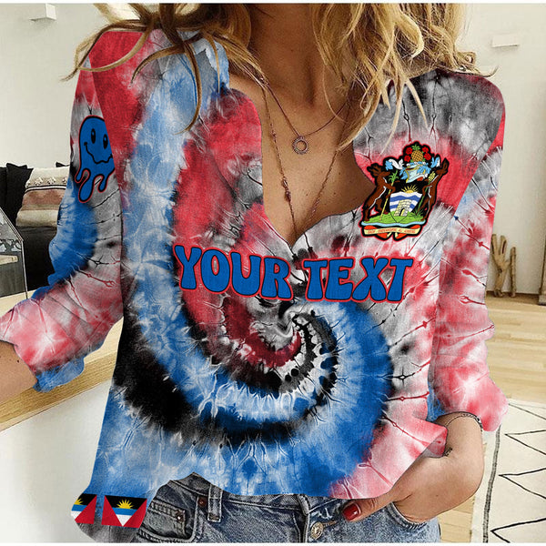 Antigua And Barbuda Women Casual Shirt Custom Tie Dye Style 1