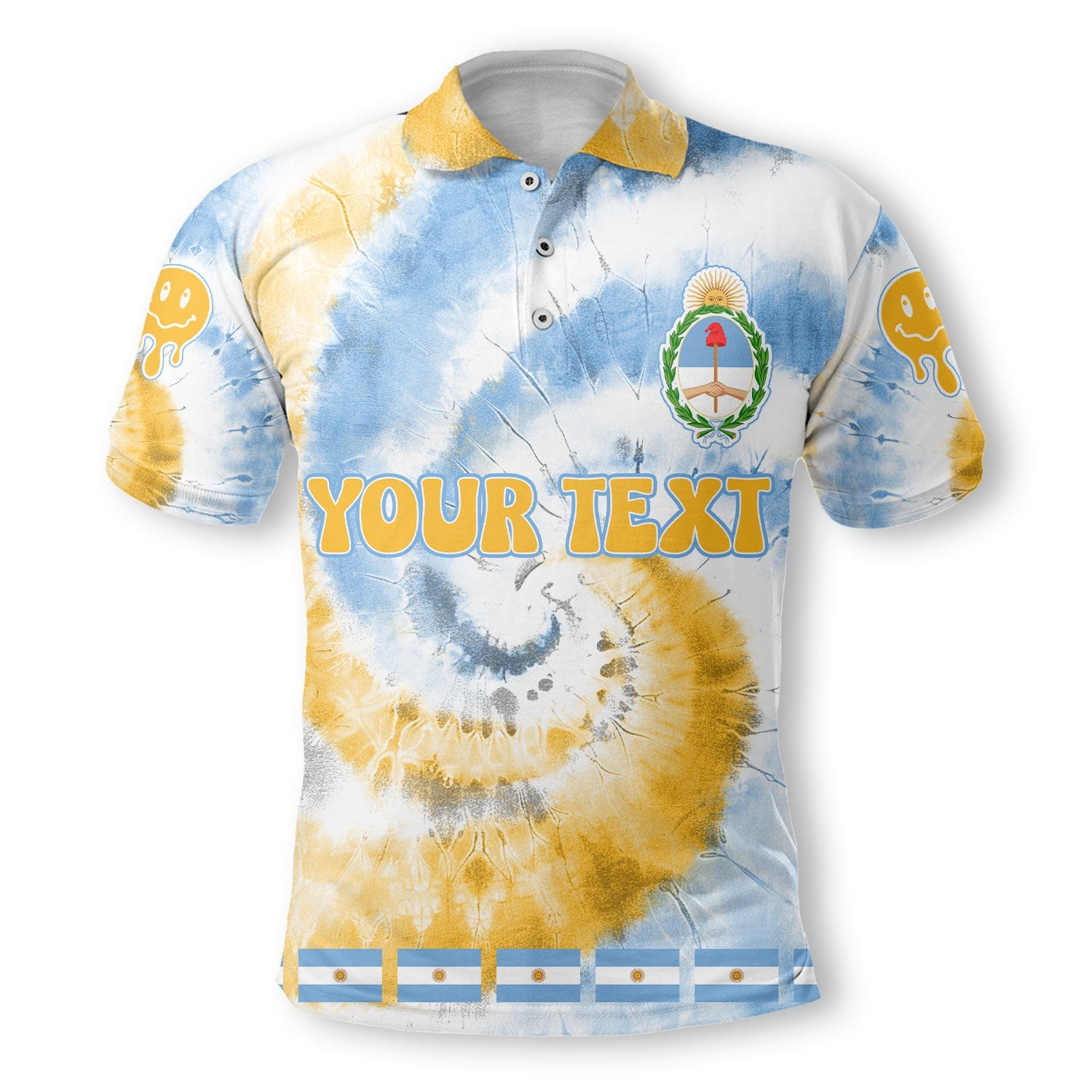 Argentina Polo Shirt Custom Tie Dye Style 2