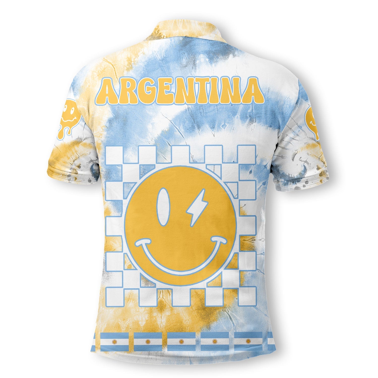 Argentina Polo Shirt Custom Tie Dye Style 3