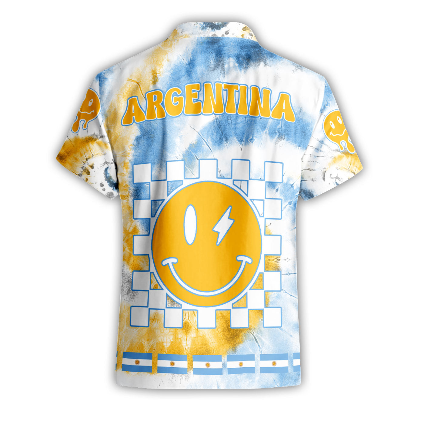 Argentina Short Sleeve Shirt Custom Tie Dye Style 2