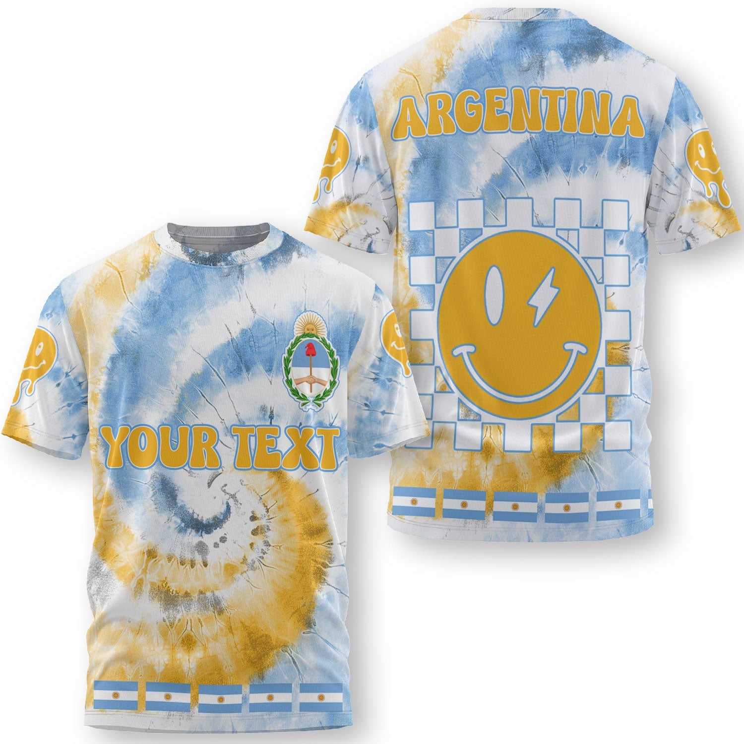 Argentina T Shirt Custom Tie Dye Style 3