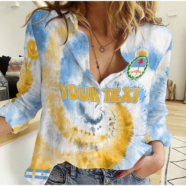 Argentina Women Casual Shirt Custom Tie Dye Style 1