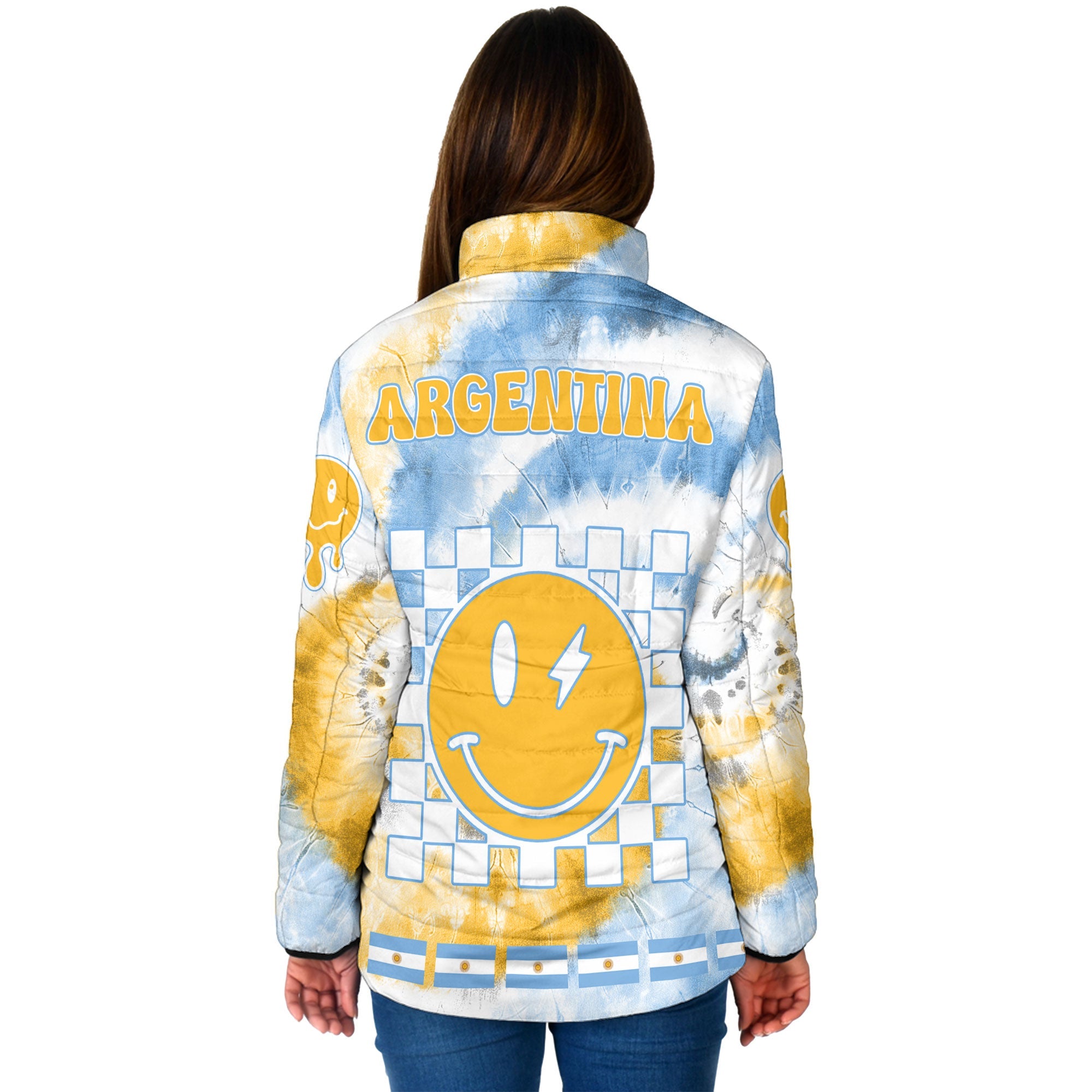 Argentina Women Padded Jacket Custom Tie Dye Style 2