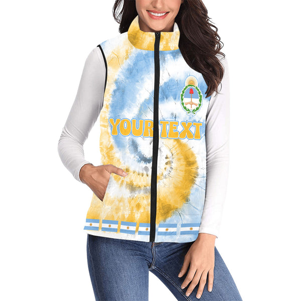 Argentina Women Padded Jacket Vest Custom Tie Dye Style 1