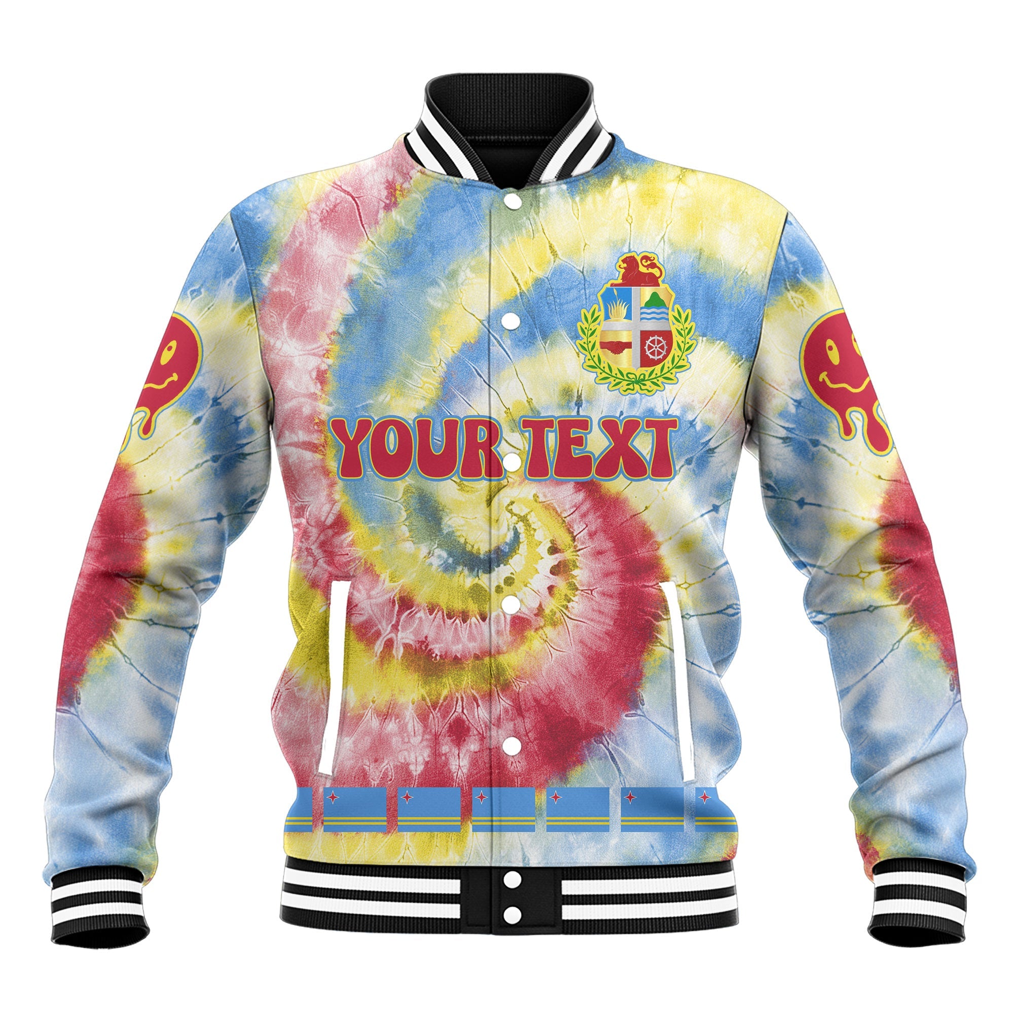 Aruba Baseball Jacket Custom Tie Dye Style 2