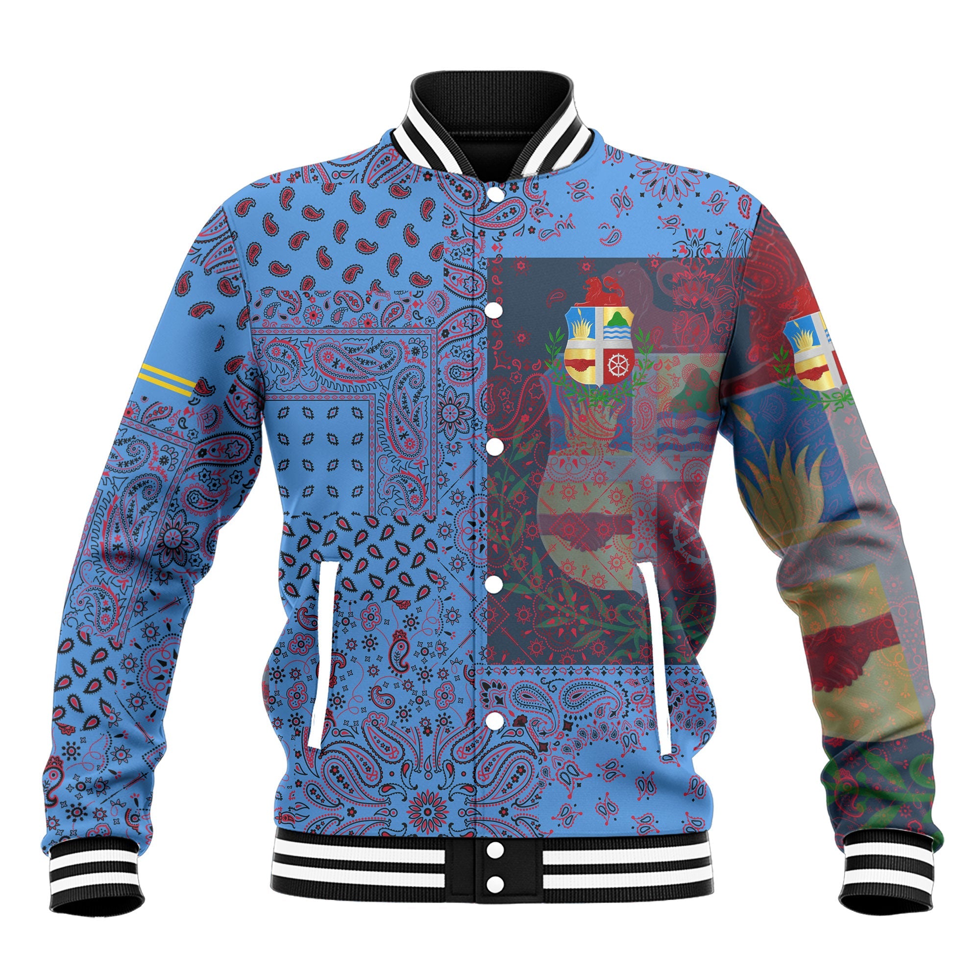 Aruba Baseball Jacket Paisley Flag And Skull Style 2