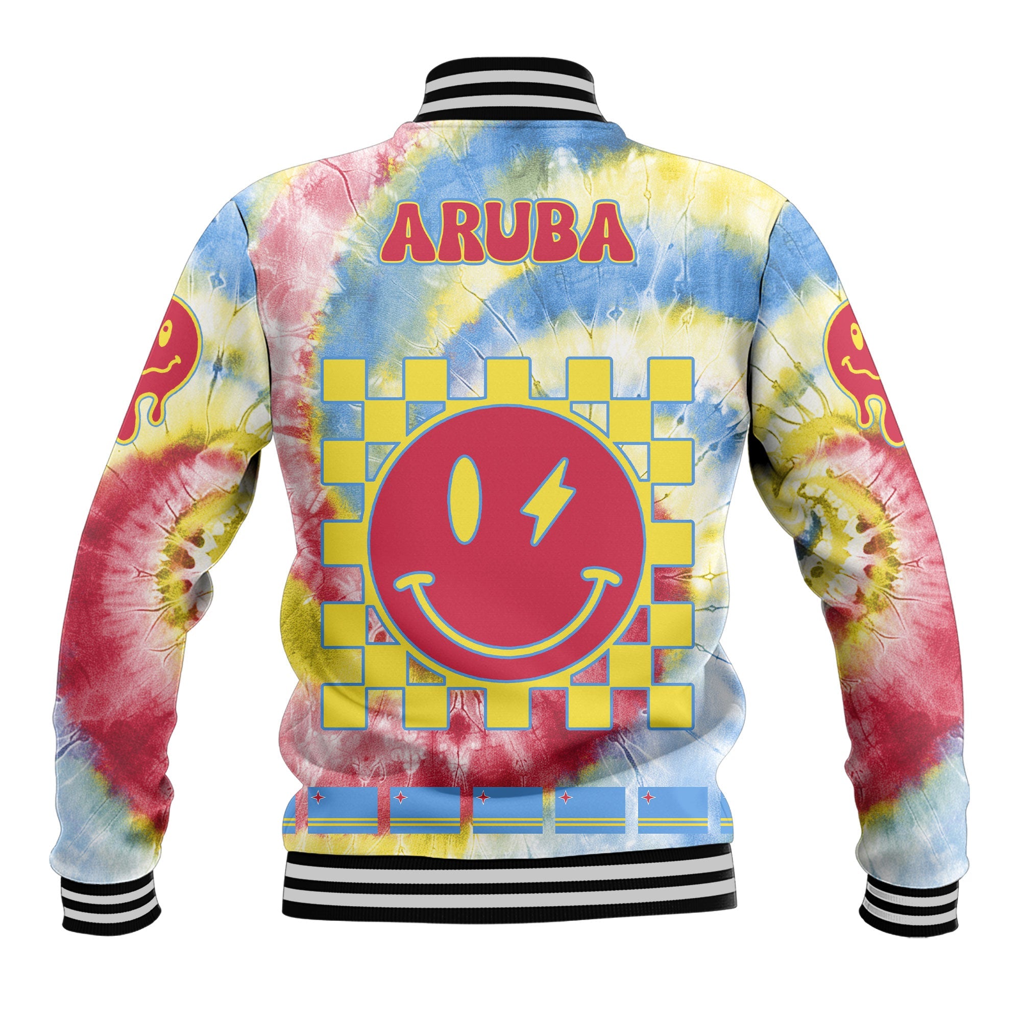 Aruba Baseball Jacket Custom Tie Dye Style 3