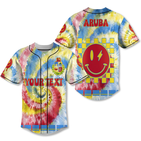 Aruba Baseball Jersey Custom Tie Dye Style 1