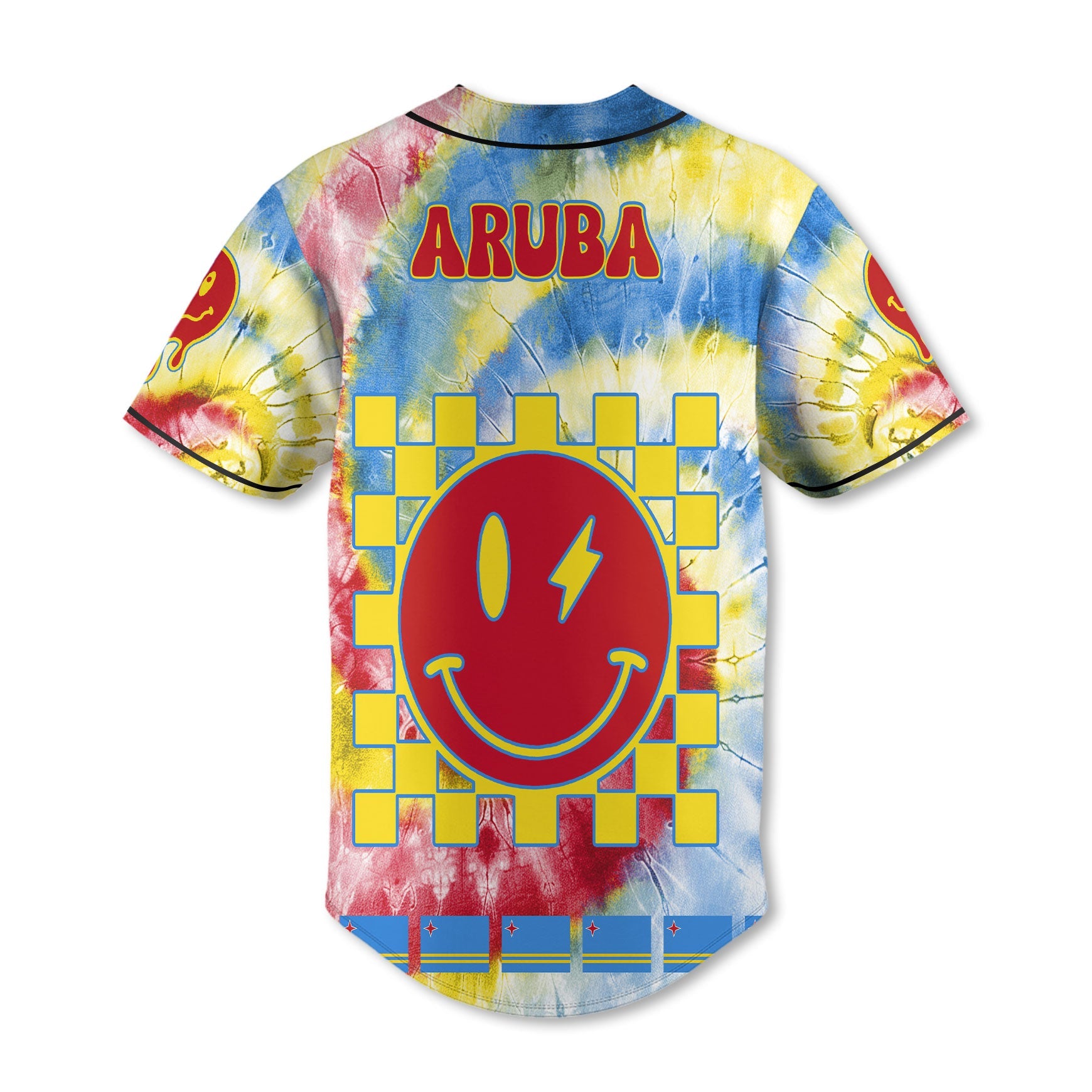 Aruba Baseball Jersey Custom Tie Dye Style 3