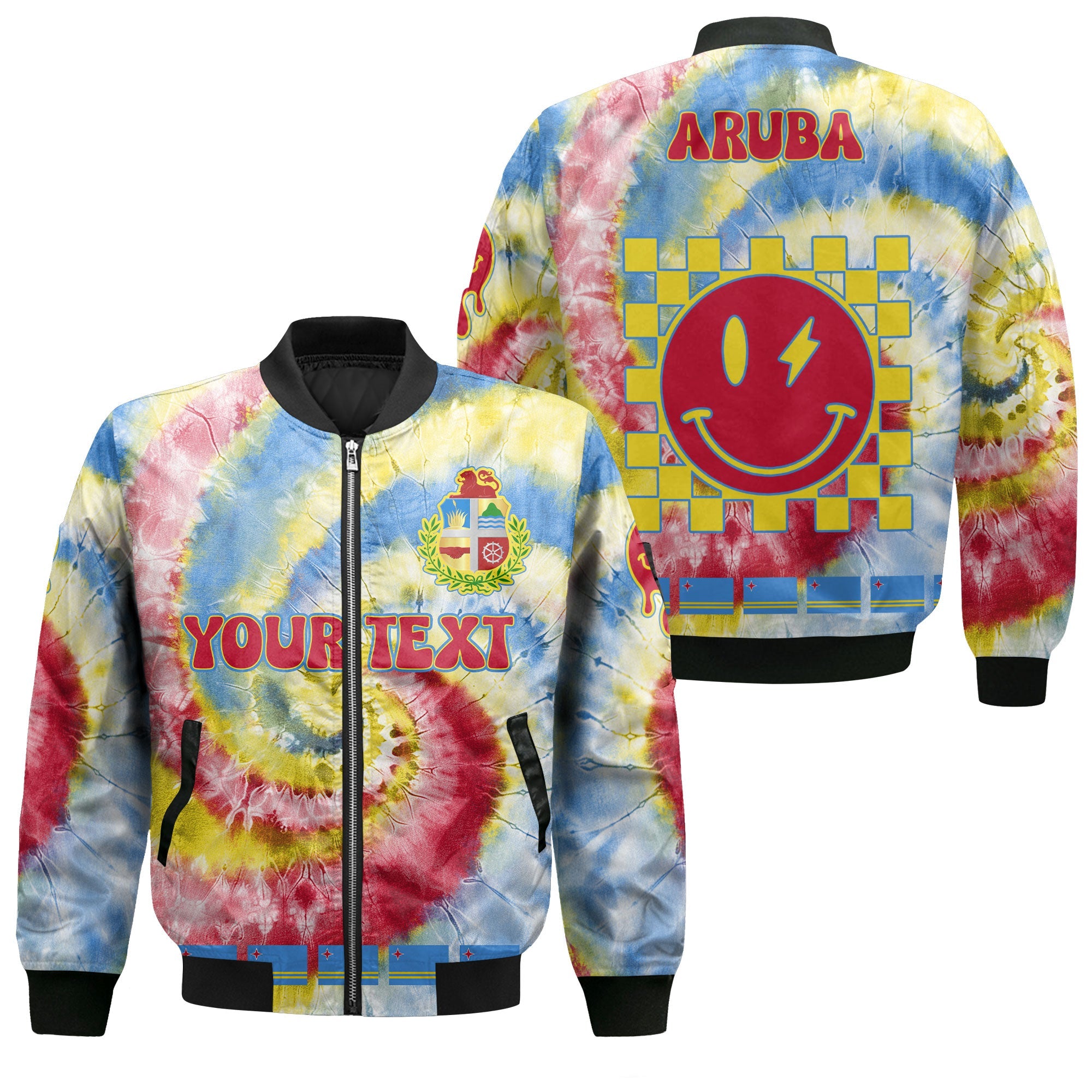 Aruba Bomber Jacket Custom Tie Dye Style 1