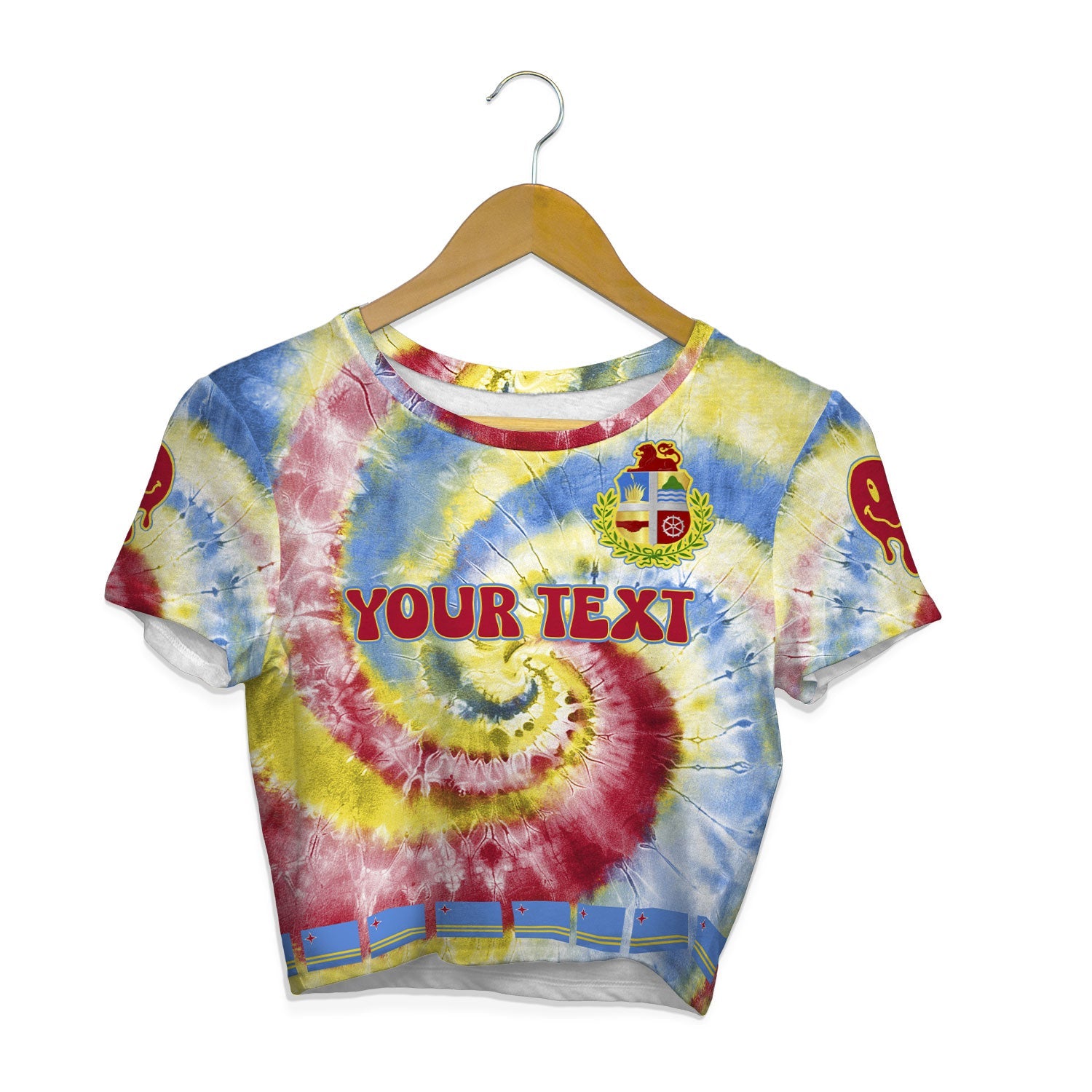 Aruba Croptop T Shirt Custom Tie Dye Style 1