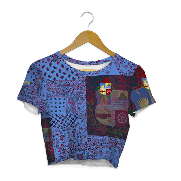 Aruba Croptop T Shirt Paisley Flag And Skull Style 1