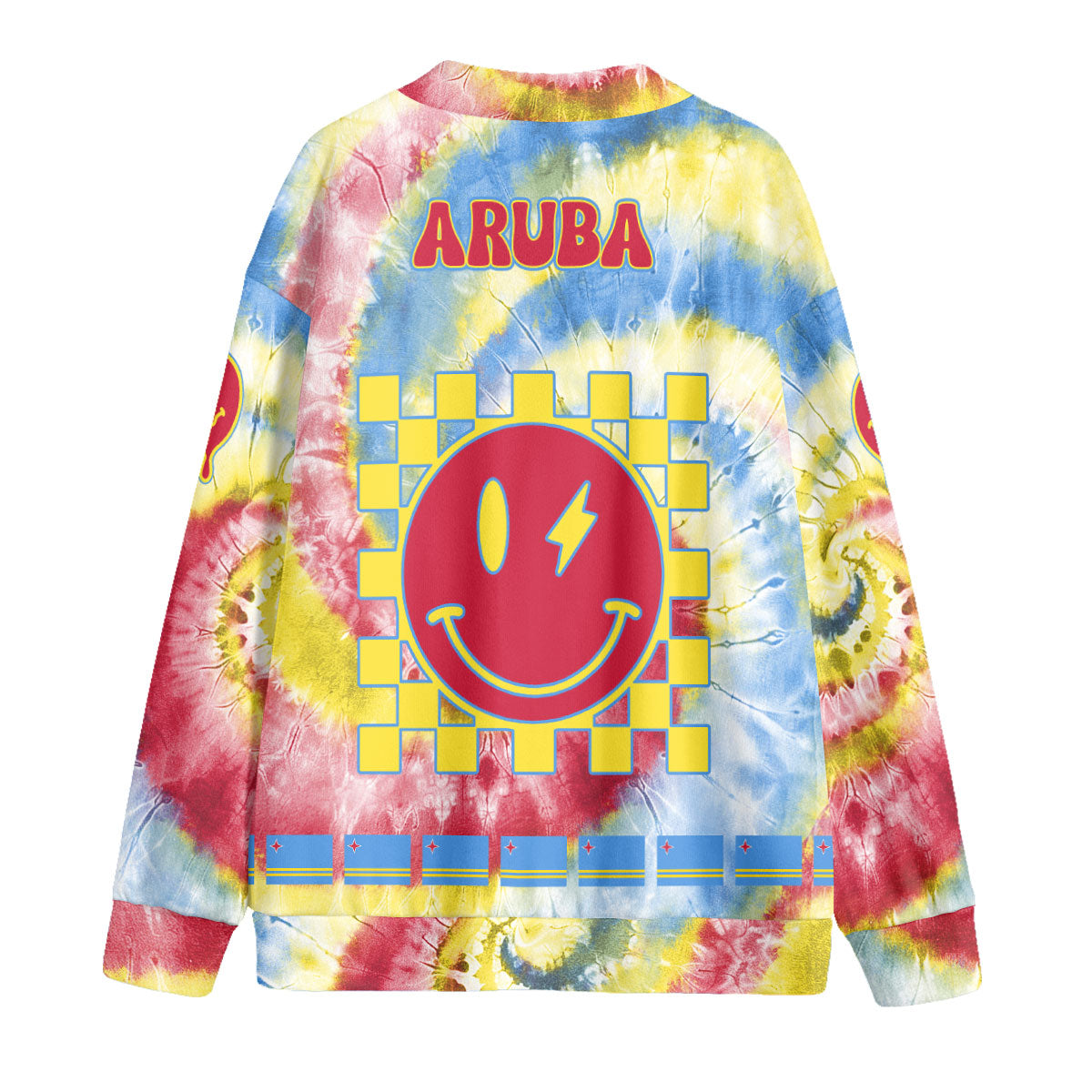 Aruba Fleece Cardigan Custom Tie Dye Style 2