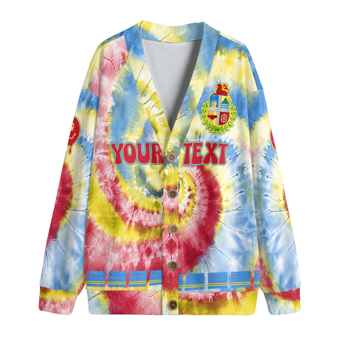 Aruba Fleece Cardigan Custom Tie Dye Style 4