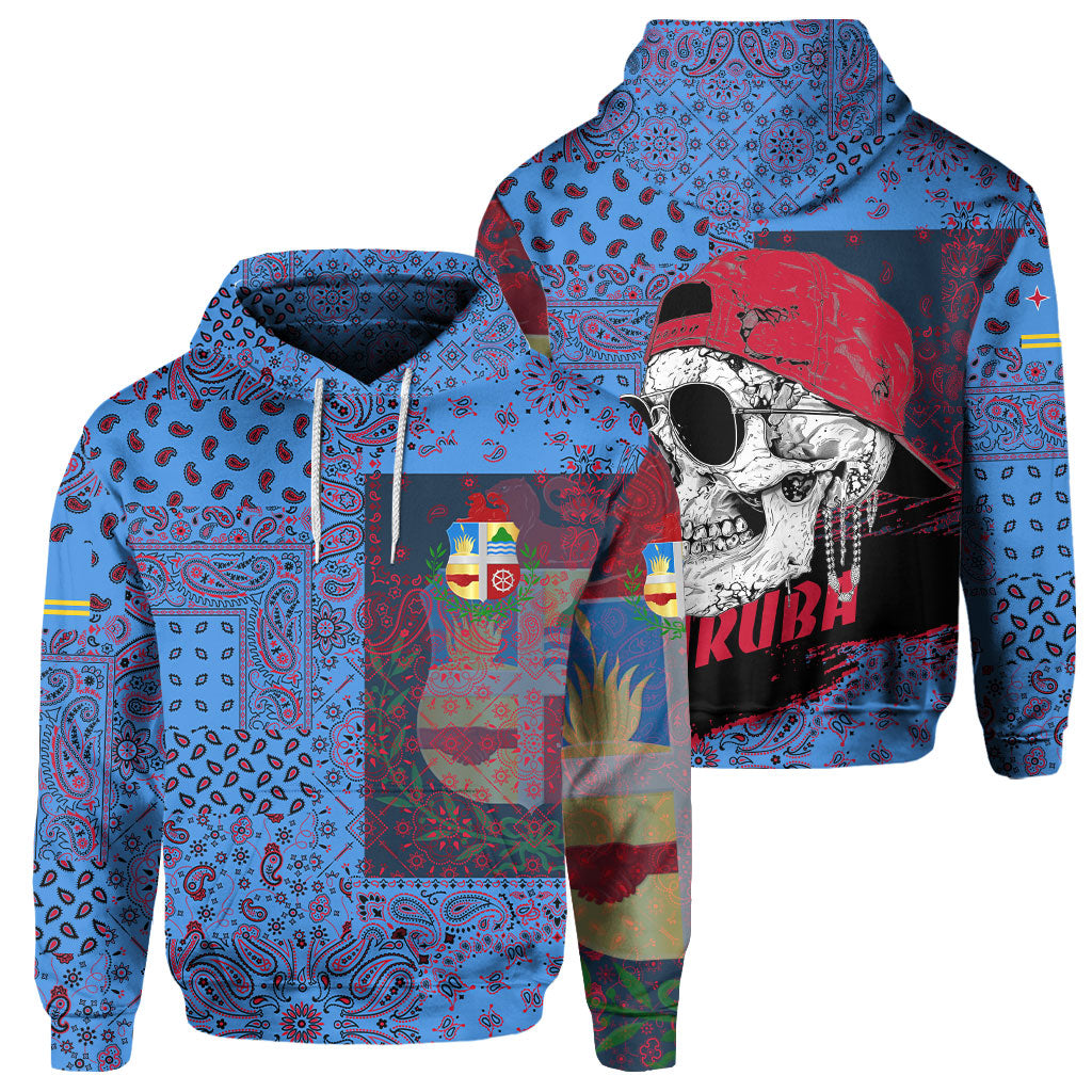 Aruba Hoodie Paisley Flag And Skull Style 1