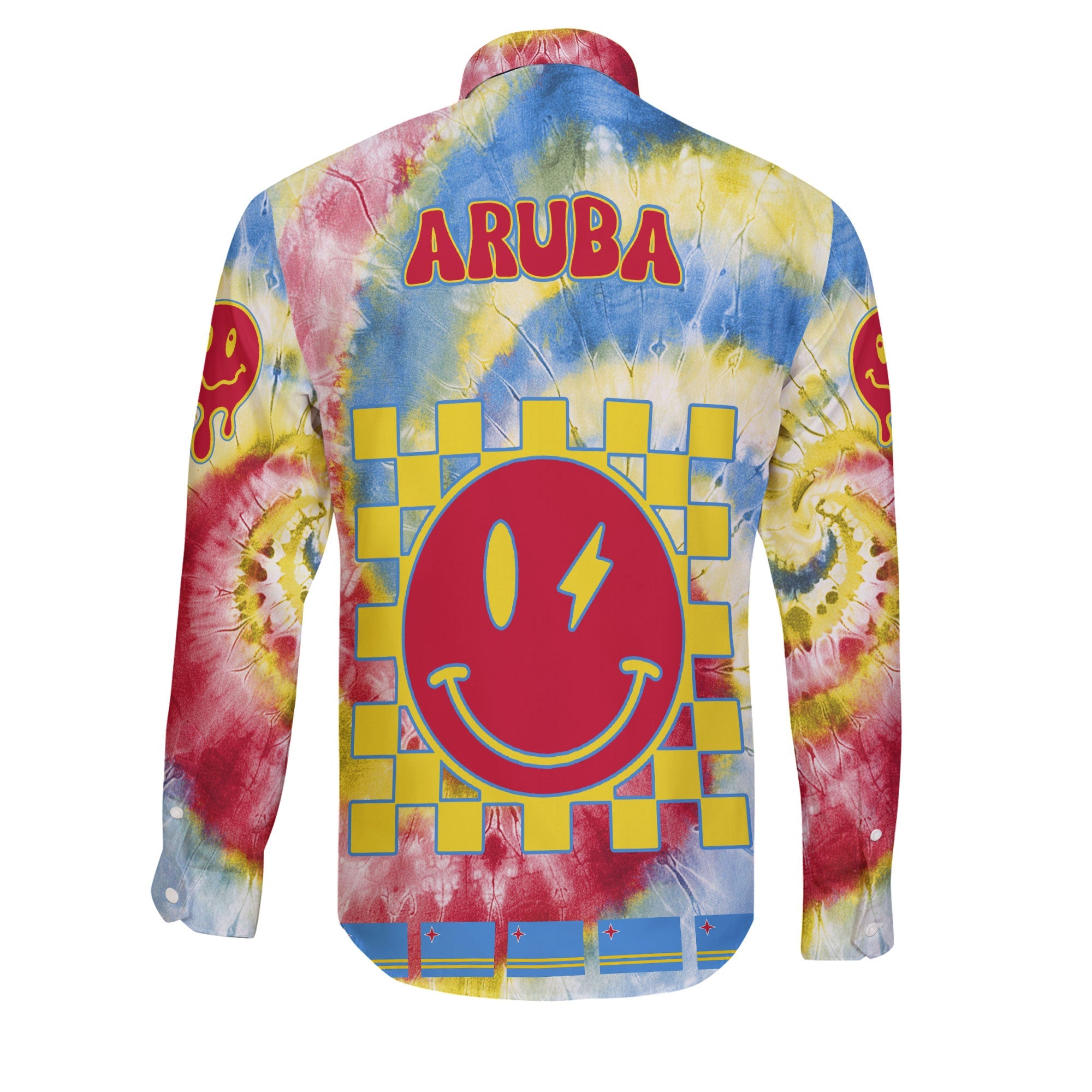 Aruba Long Sleeve Button Shirt Custom Tie Dye Style 2