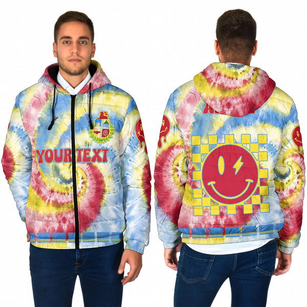 Aruba Men Hooded Padded Jacket Custom Tie Dye Style 1