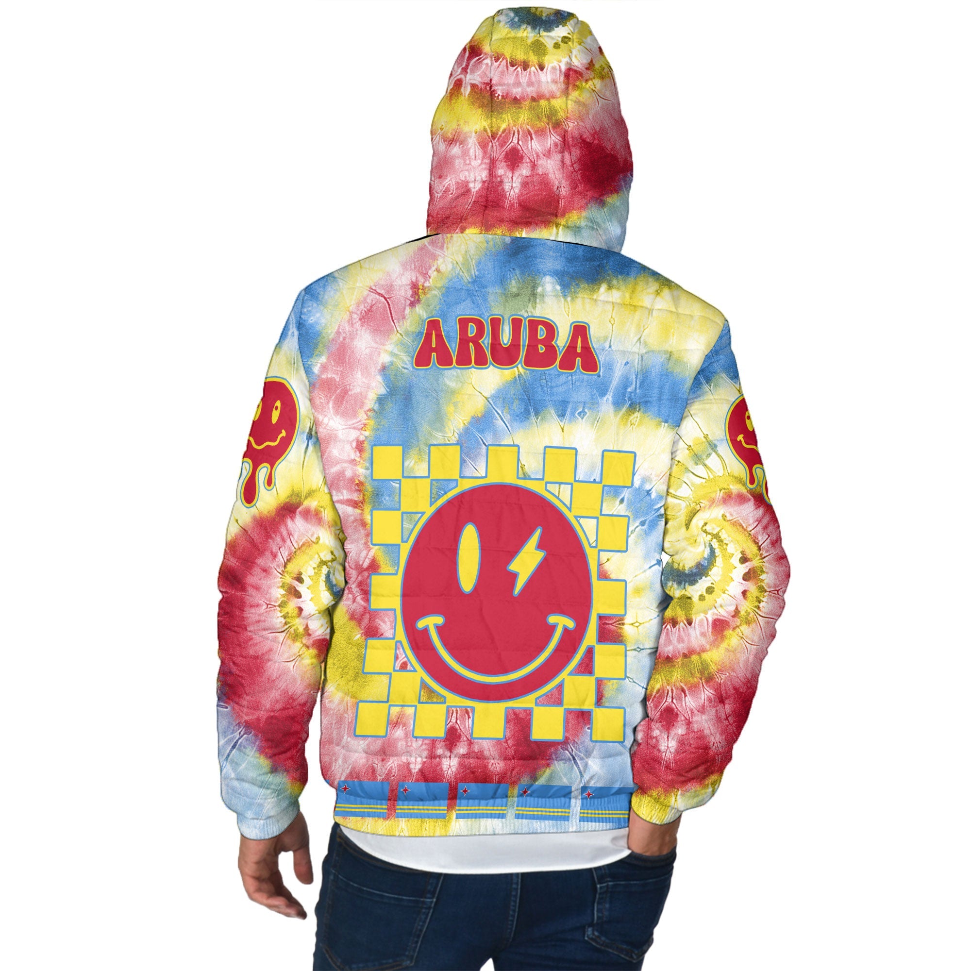 Aruba Men Hooded Padded Jacket Custom Tie Dye Style 3