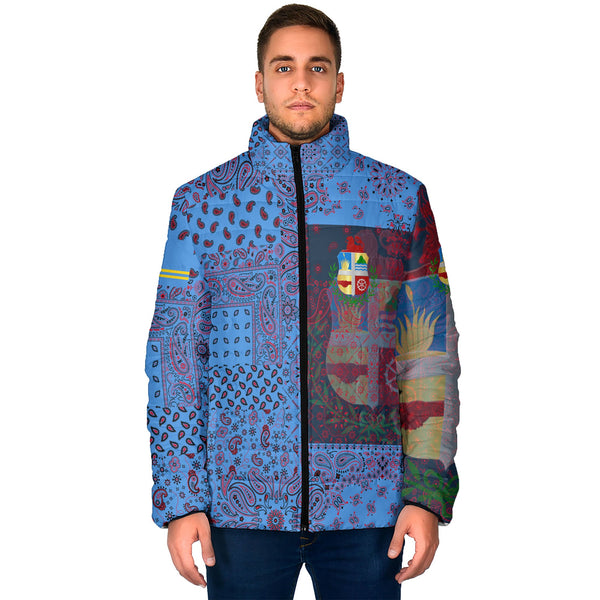 Aruba Men Padded Jacket Paisley Flag And Skull Style 1