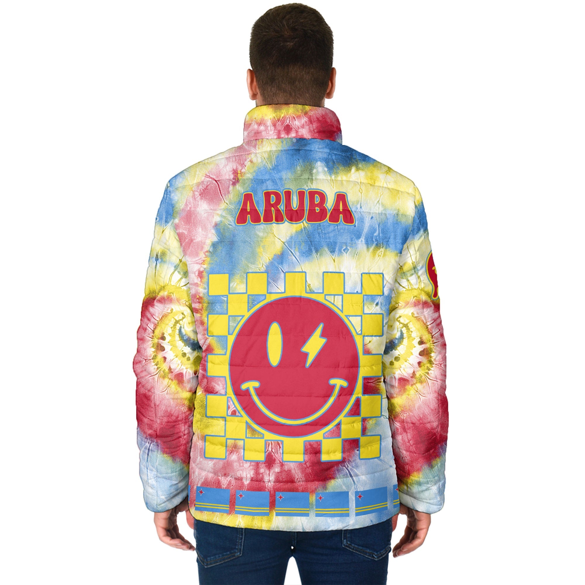 Aruba Men Padded Jacket Custom Tie Dye Style 2