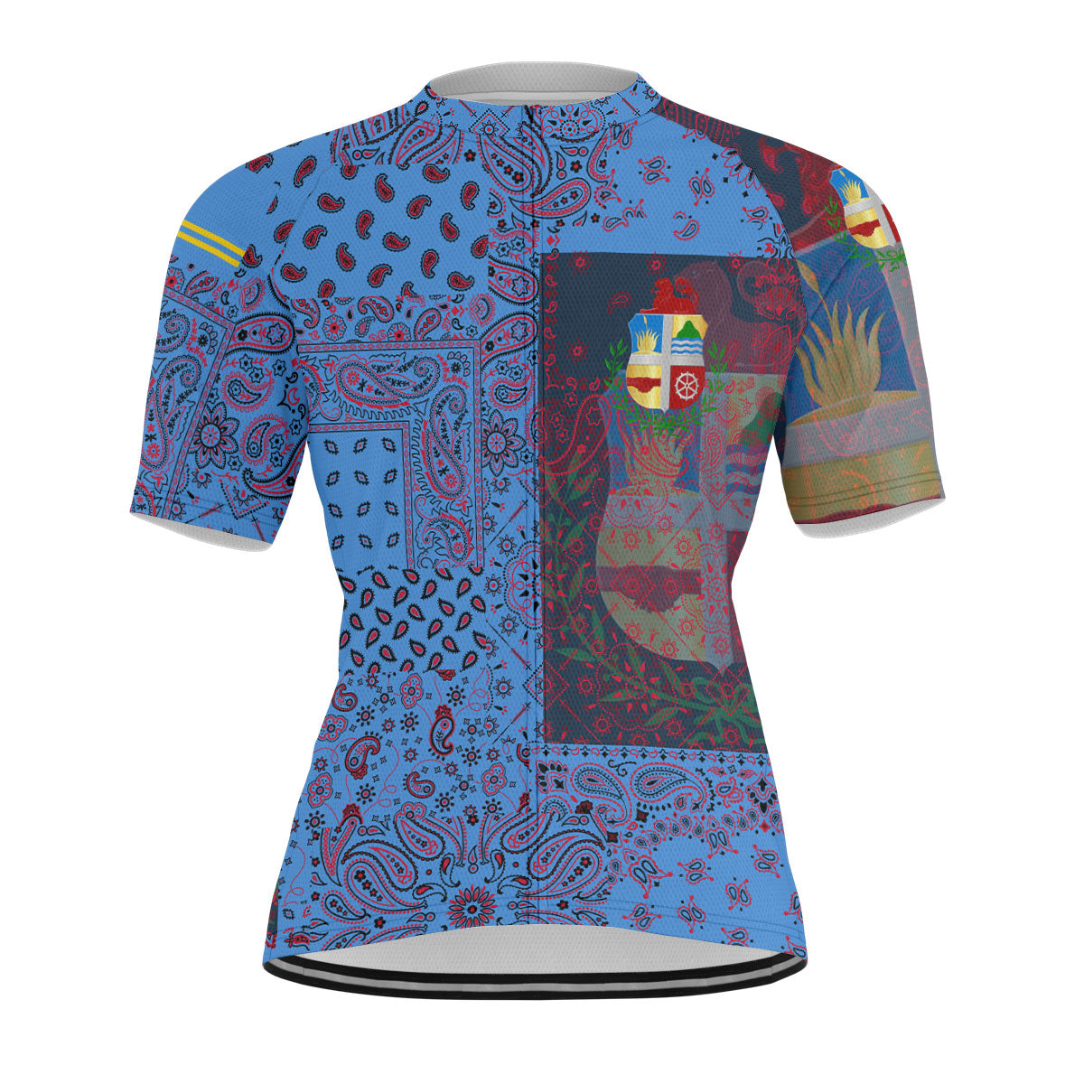 Aruba Men Cycling Jersey Paisley Flag And Skull Style 1