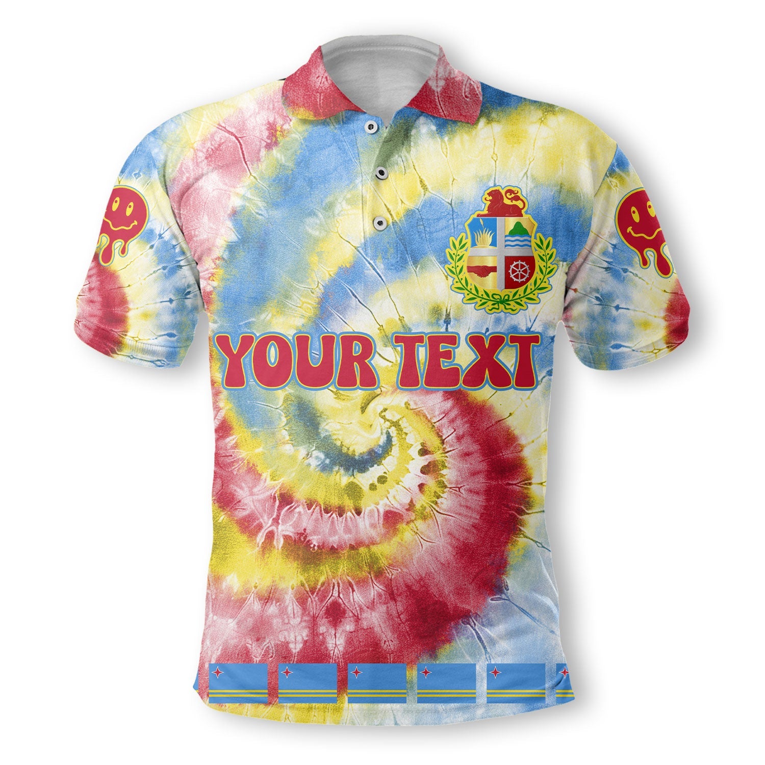 Aruba Polo Shirt Custom Tie Dye Style 2