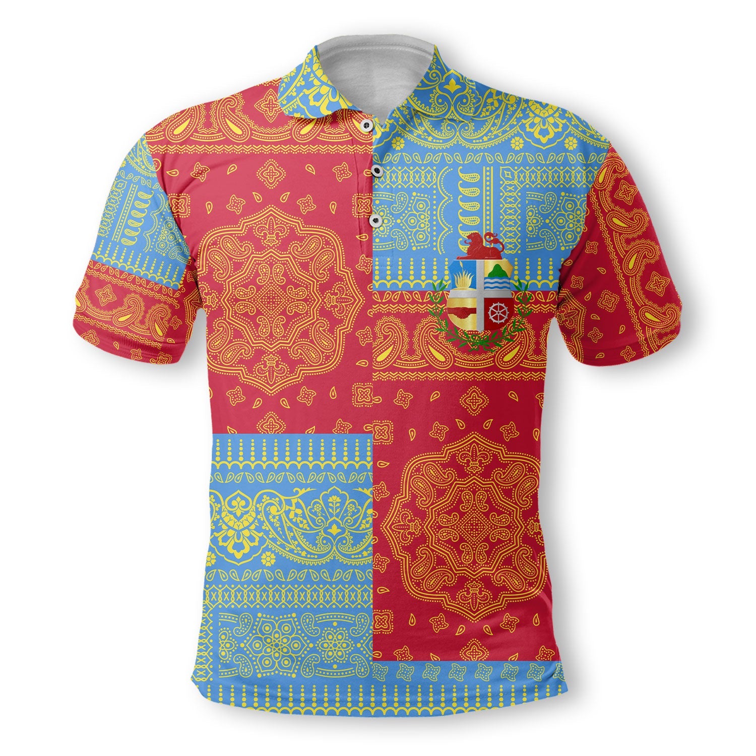 Aruba Polo Shirt Flag And Paisley Basic Style 2