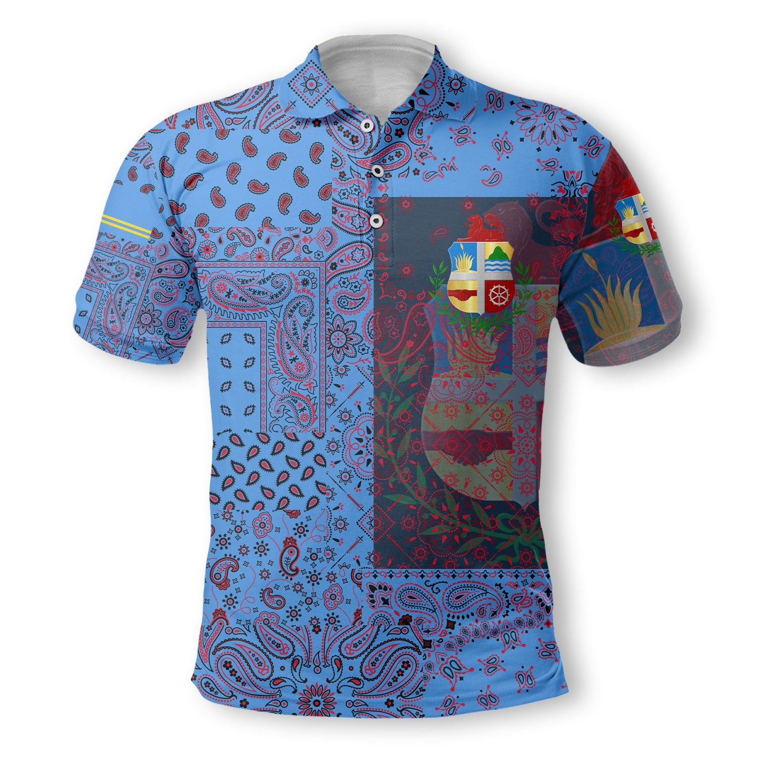 Aruba Polo Shirt Paisley Flag And Skull Style 2