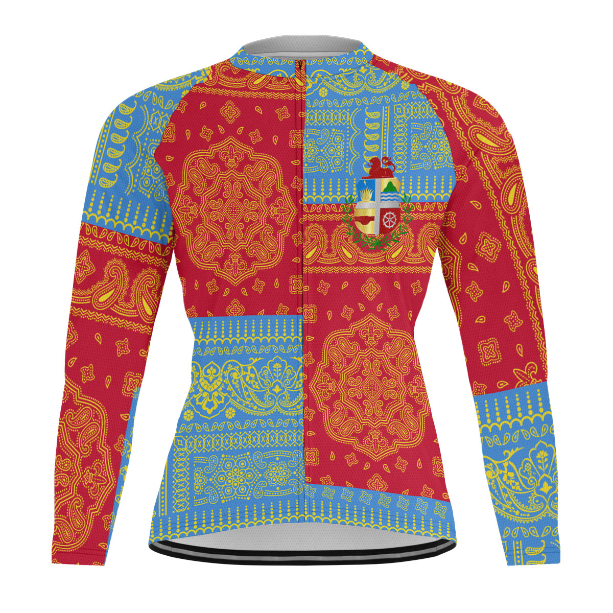 Aruba Raglan Men Cycling Jersey Long Sleeve Flag And Paisley Basic Style 1