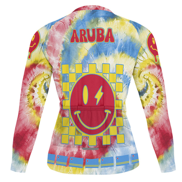 Aruba Raglan Men Cycling Jersey Long Sleeve Custom Tie Dye Style 1