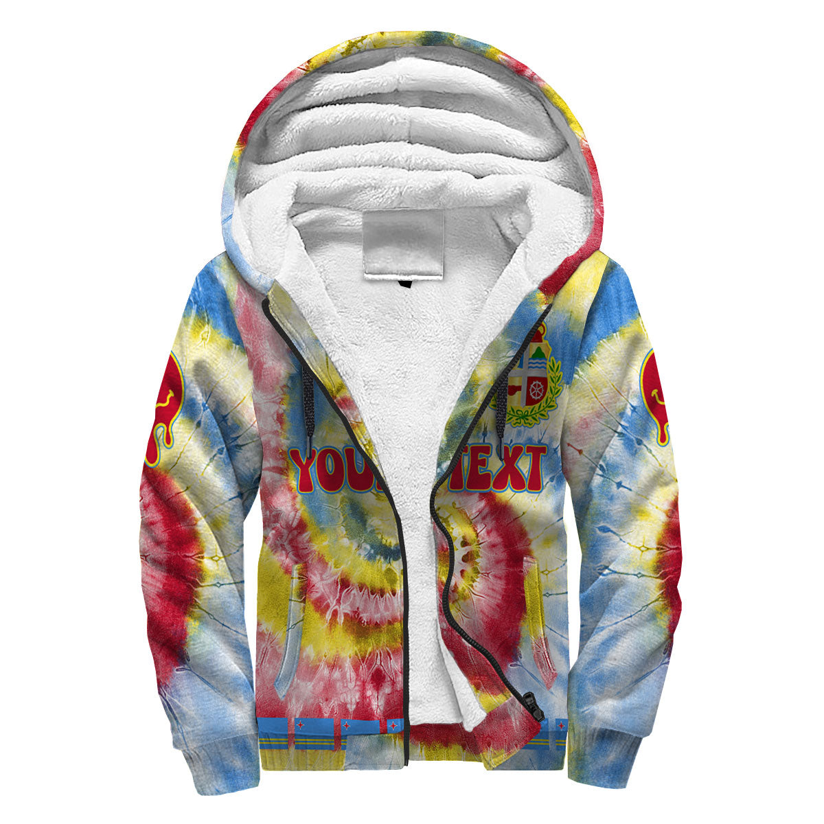 Aruba Sherpa Hoodie Custom Tie Dye Style 3