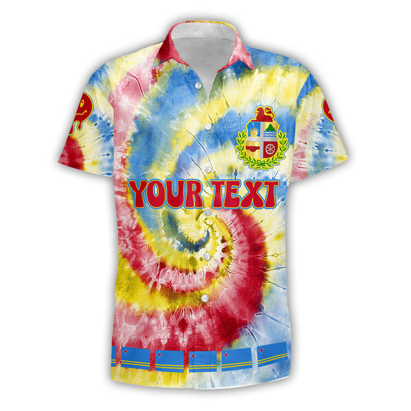 Aruba Short Sleeve Shirt Custom Tie Dye Style 1