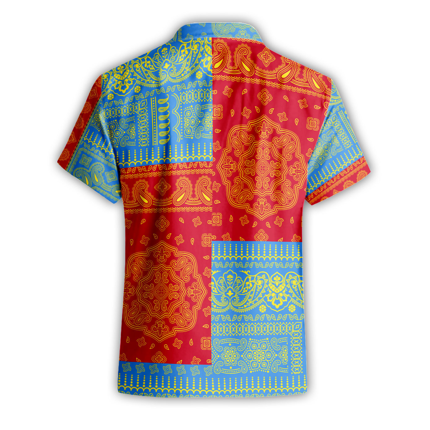 Aruba Short Sleeve Shirt Flag And Paisley Basic Style 3