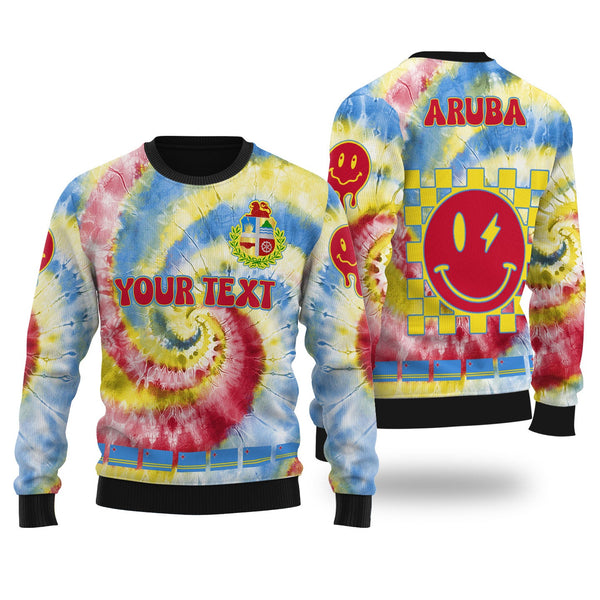 Aruba Ugly Sweater Custom Tie Dye Style 1