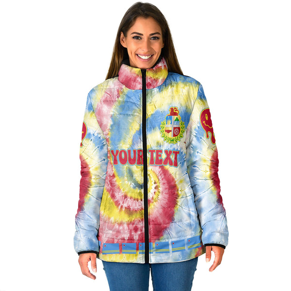 Aruba Women Padded Jacket Custom Tie Dye Style 1